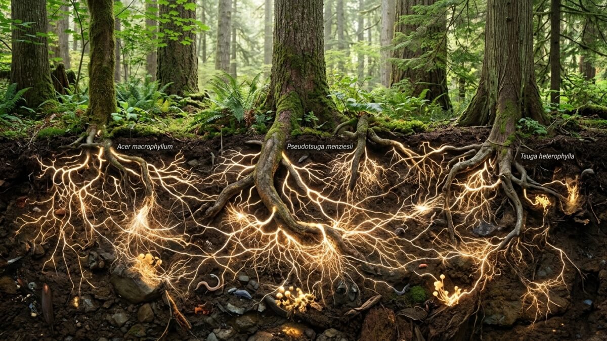 The Wood-Wide Web: How Trees Talk and Trade Nutrients Through Underground Fungal Networks
