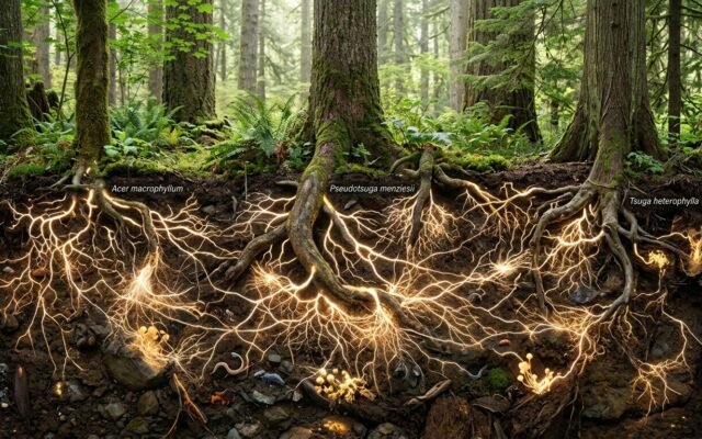 The Wood-Wide Web: How Trees Talk and Trade Nutrients Through Underground Fungal Networks
