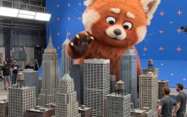 Giant Red Panda on Set: Studio City Rampage
